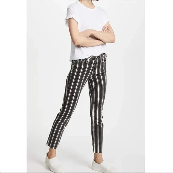 Paige Hoxton Straight Ankle Jeans Vintage Black Stripe Size 26 - Picture 2 of 13